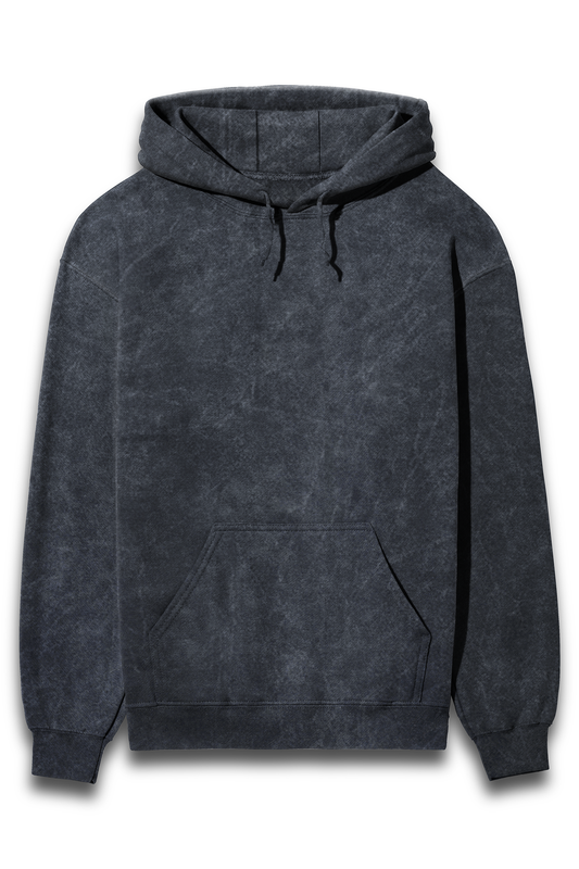 Acid Wash Hoodie – Timeless Navy Blue for Men