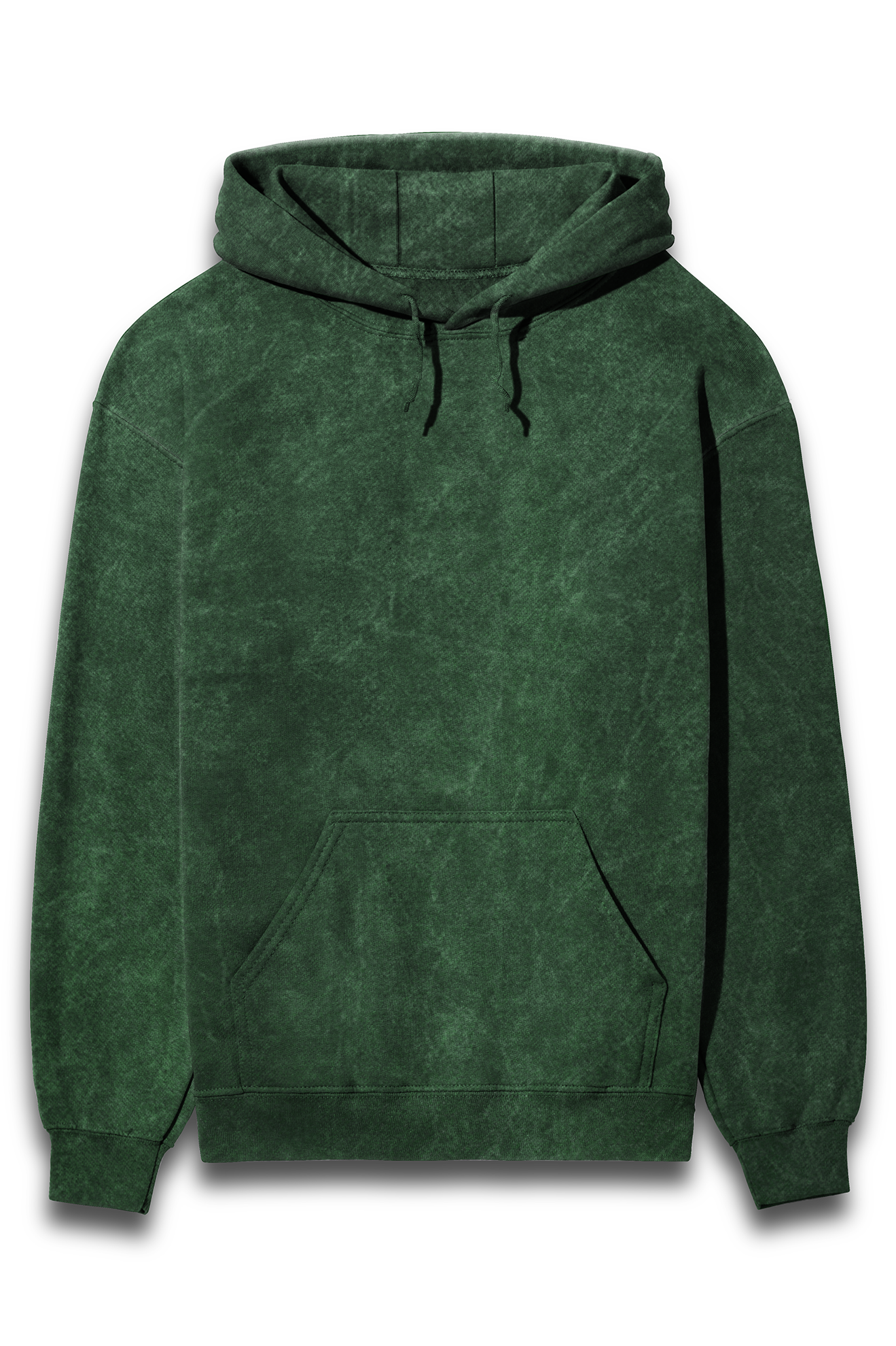 Acid Wash  Hoodie – Bold Bottle Green for Men